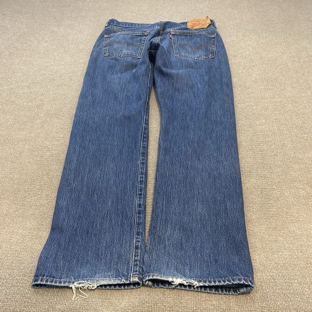 VTG Levis Jeans Mens Blue 501 Straight Distressed Denim Y2K Mens 36 Fits 35x32